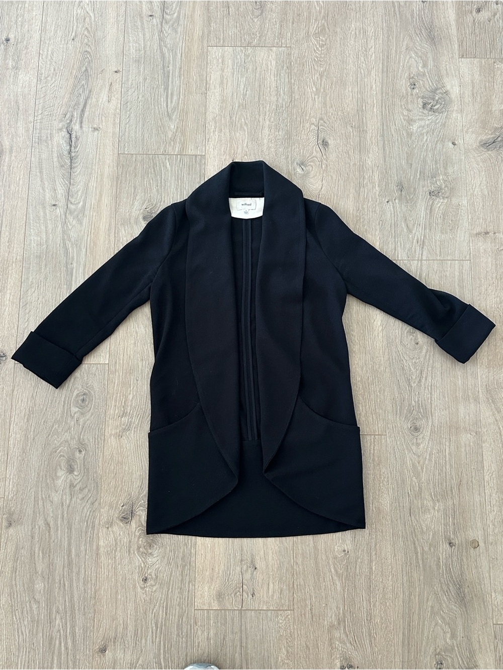 Wilfred Black Open-Front Blazer Coat